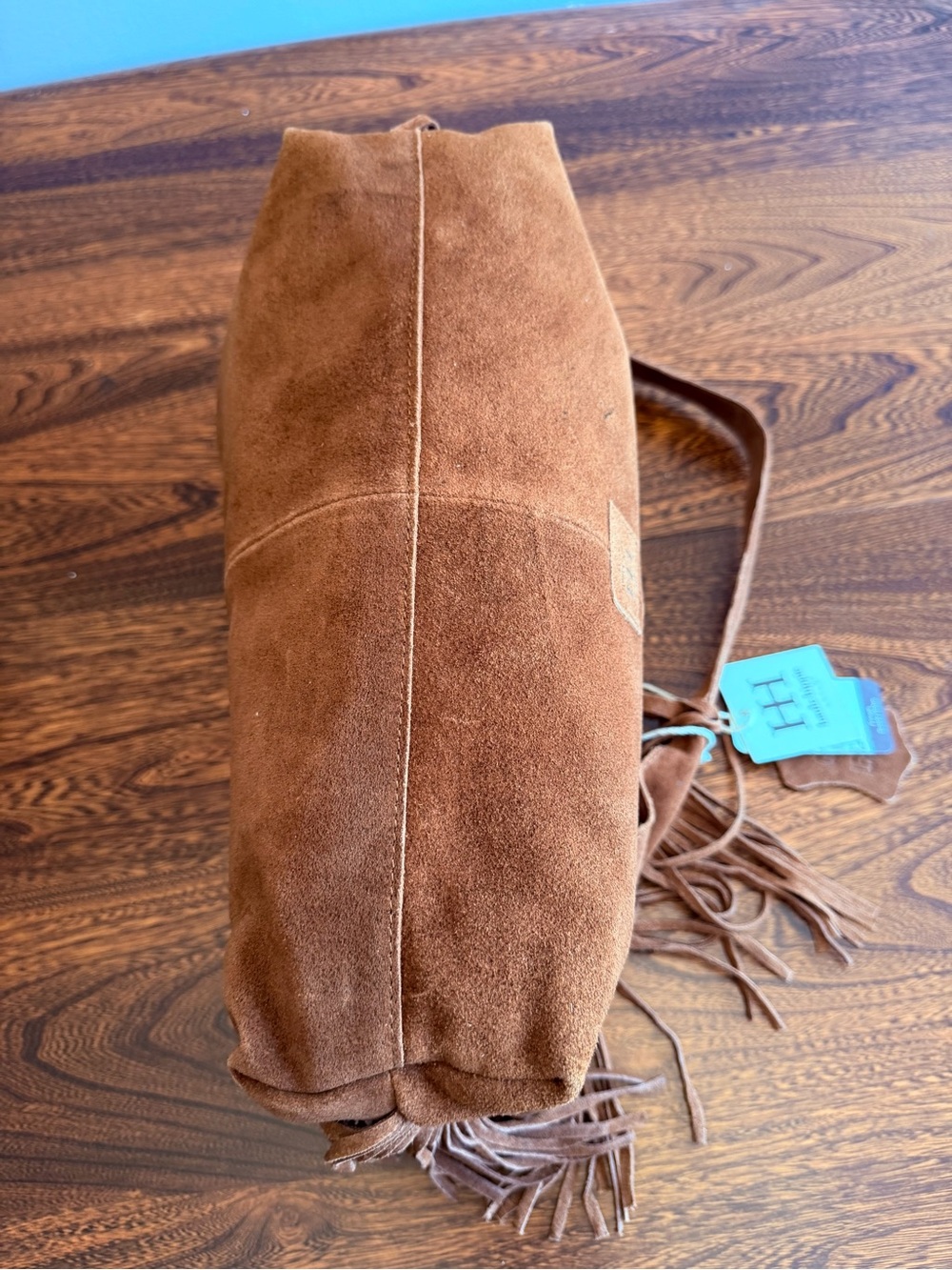 Haute Hippie Suede Fringe Hobo in Cognac Brown - Picture 7 of 12